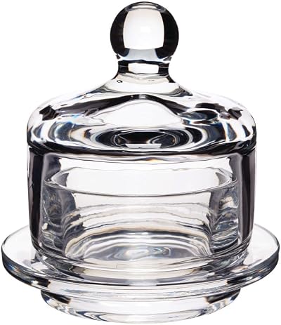 Artesa Glass Butter Dish Small Cloche Lid Holder Serving Spread Cheese Pate 9cm