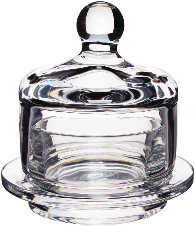 Artesa Glass Butter Dish Small Cloche Lid Holder Serving Spread Cheese Pate 9cm