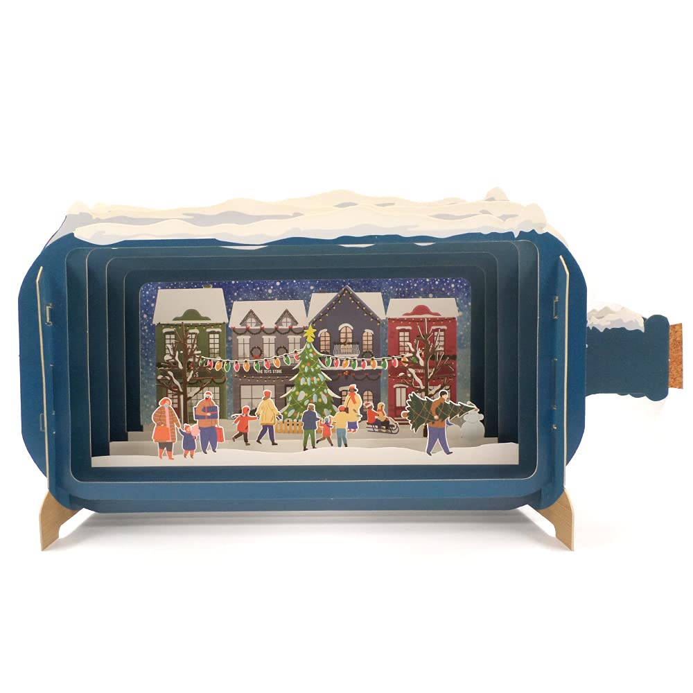 Message In A Bottle Xmas Toy Store Pop Up Christmas Greeting Card By Alljoy Card XMIB048