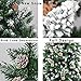 Artificial Christmas Tree 5/6/7/7.5 Foot Flocked Snow Trees with Pine Cone Decoration Unlit