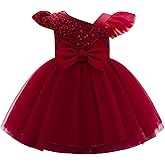 FYMNSI Toddler Baby Flower Birthday Dress Girls Sequins Ruffle Tulle Tutu Dresses Princess Formal Pageant Wedding Party Gown