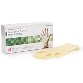 McKesson Confiderm DCL Latex Exam Gloves, Non-Sterile, Small, Ivory, 100 ct | Powder-Free, Ambidextrous