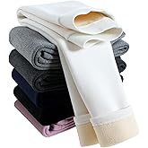 Meeshine Toddler Girls Winter Warm Leggings Fleece Lined Cotton Thick Thermal Basic Full Length Tights Kids Pants