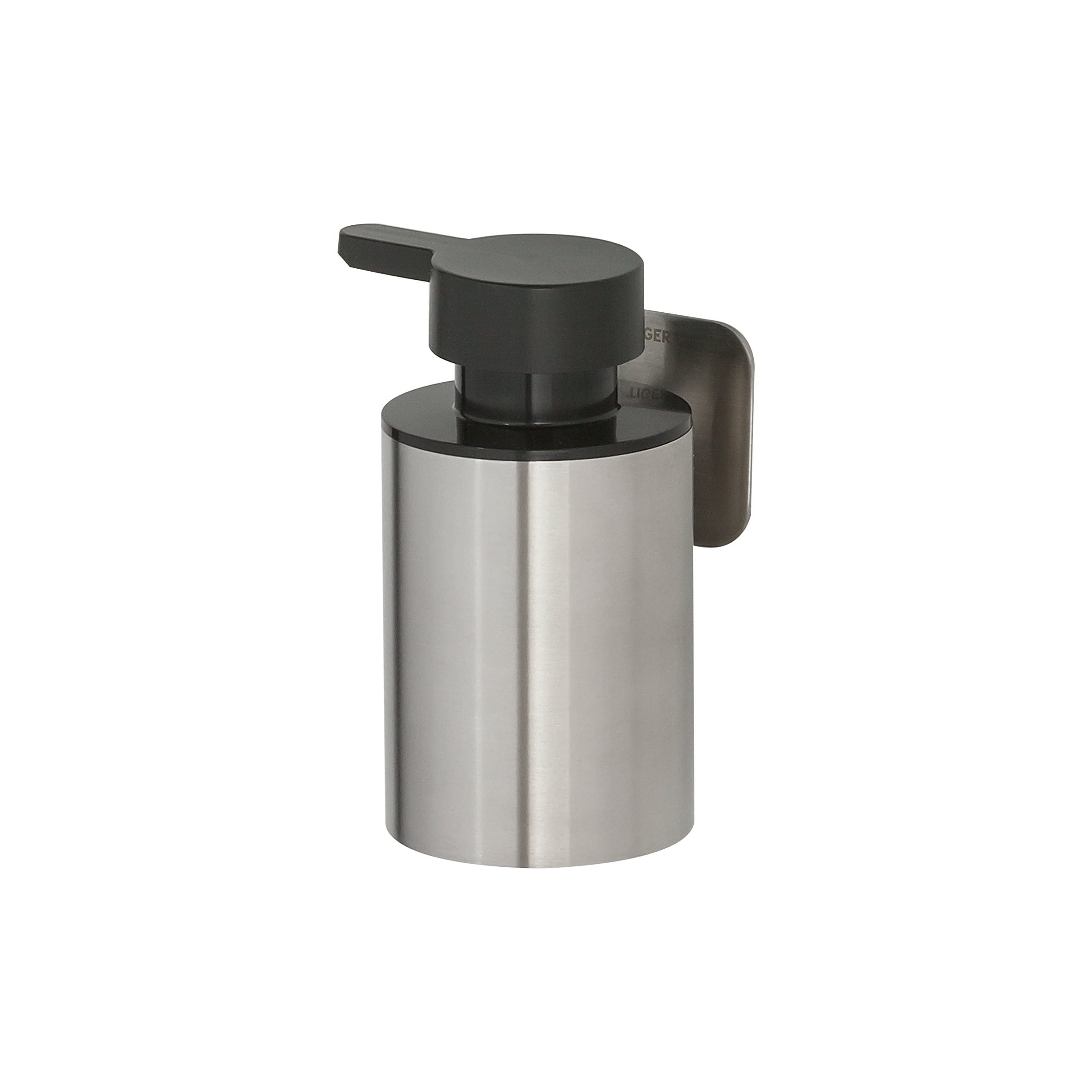 Tiger Colar Soap Dispenser, Mounting without Drilling, Stainless Steel Brushed, 6.5x12.1x9.9 cm