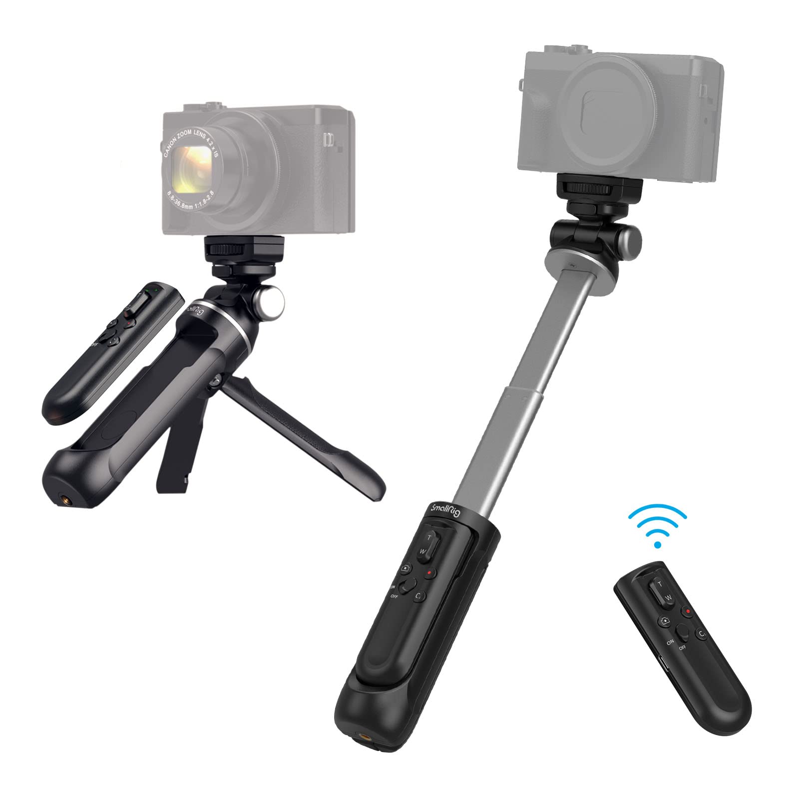 Photo 1 of SmallRig SR-RG1 Extendable Remote Wireless Camera Shooting Grip, Vlog Tripod Selfie Stick for Sony A6700, ZV-E10, ZV-E1, ZV-1 II, RX100 VII, A6600, A6400, for Canon M50, G7X, Photo/Video/Zoom - 3326