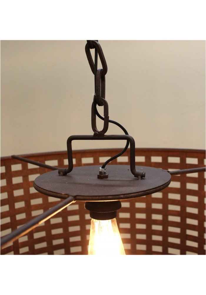 Lamps Lighting Ceiling Fans Woven Iron And Rivets Large Pendant