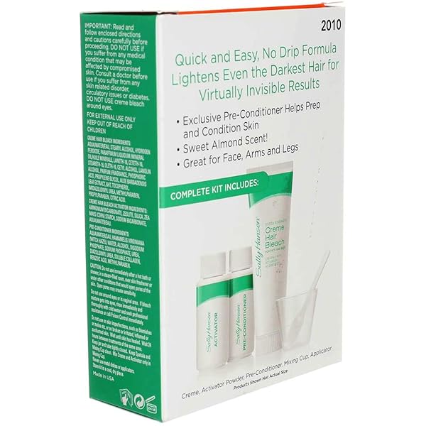 SALLY HANSEN EXTRA STRENGTH CRÈME BODY BLEACH KIT | FACE & BODY HAIR LIGHTENING CREAM WITH ALOE | COMPLETE BLEACH SYSTEM (PACKAGE MAY VARY)