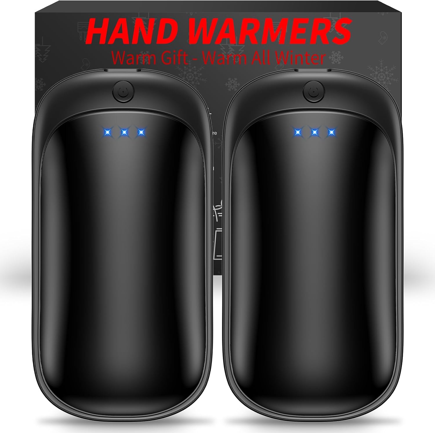 2 Pack Hand Warmers Rechargeable, Portable Electric Hand Warmers Reusable, USB 2 in 1 Handwarmers, Outdoor/Indoor/Warm Gifts for Men Women Kids