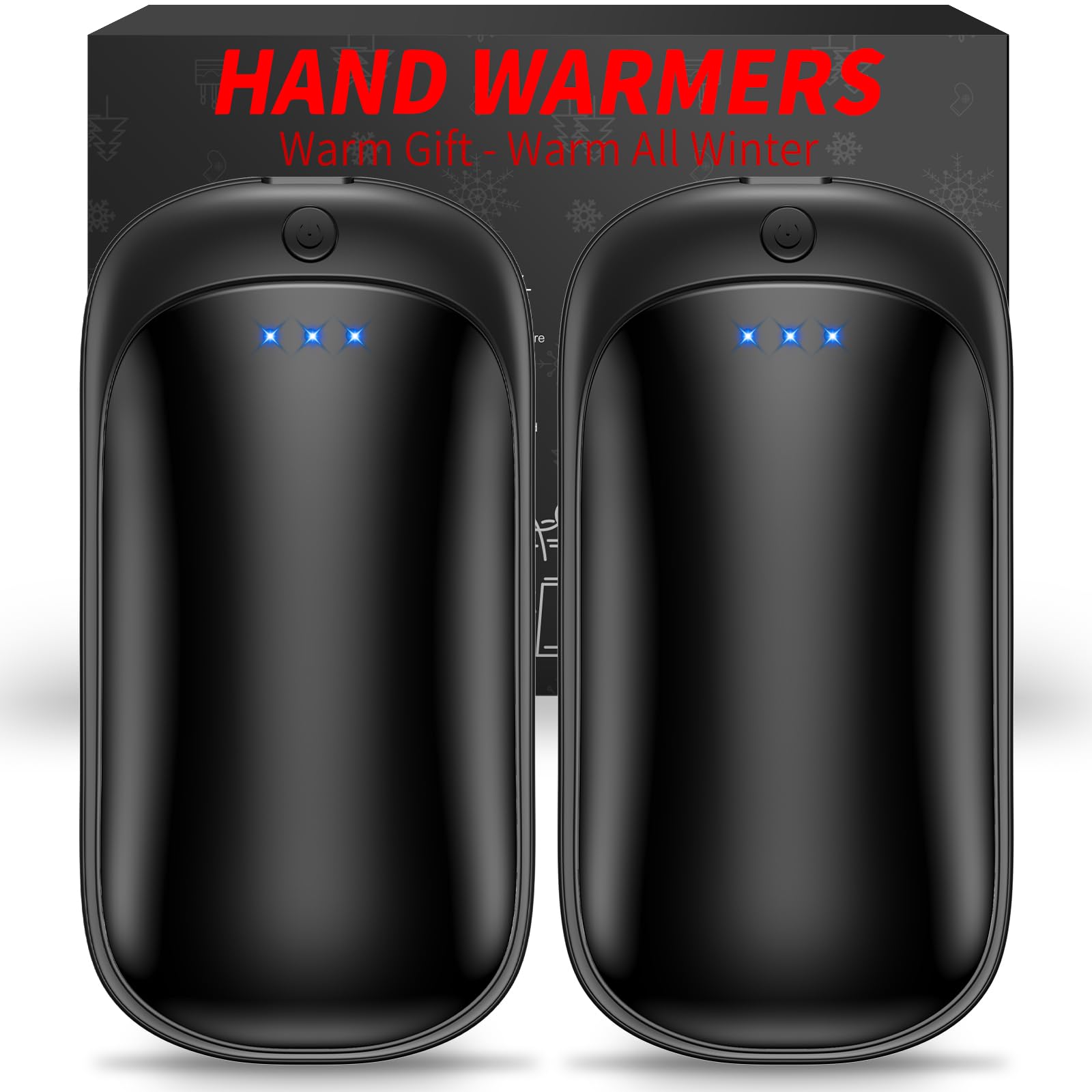 Photo 1 of 2 Pack Hand Warmers Rechargeable, Portable Electric Hand Warmers Reusable, USB 2 in 1 Handwarmers, Outdoor/Indoor/Warm Gifts for Men Women Kids