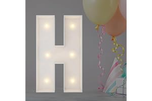 JOYBOX DESIGN 2FT Marquee Light Up Letters, Marquee Letters H, Mosaic Balloon Letters for Birthday Party Decorations, Marry Me Light Up Letters, Baby Marquee Letters for Decor, Wedding Decor