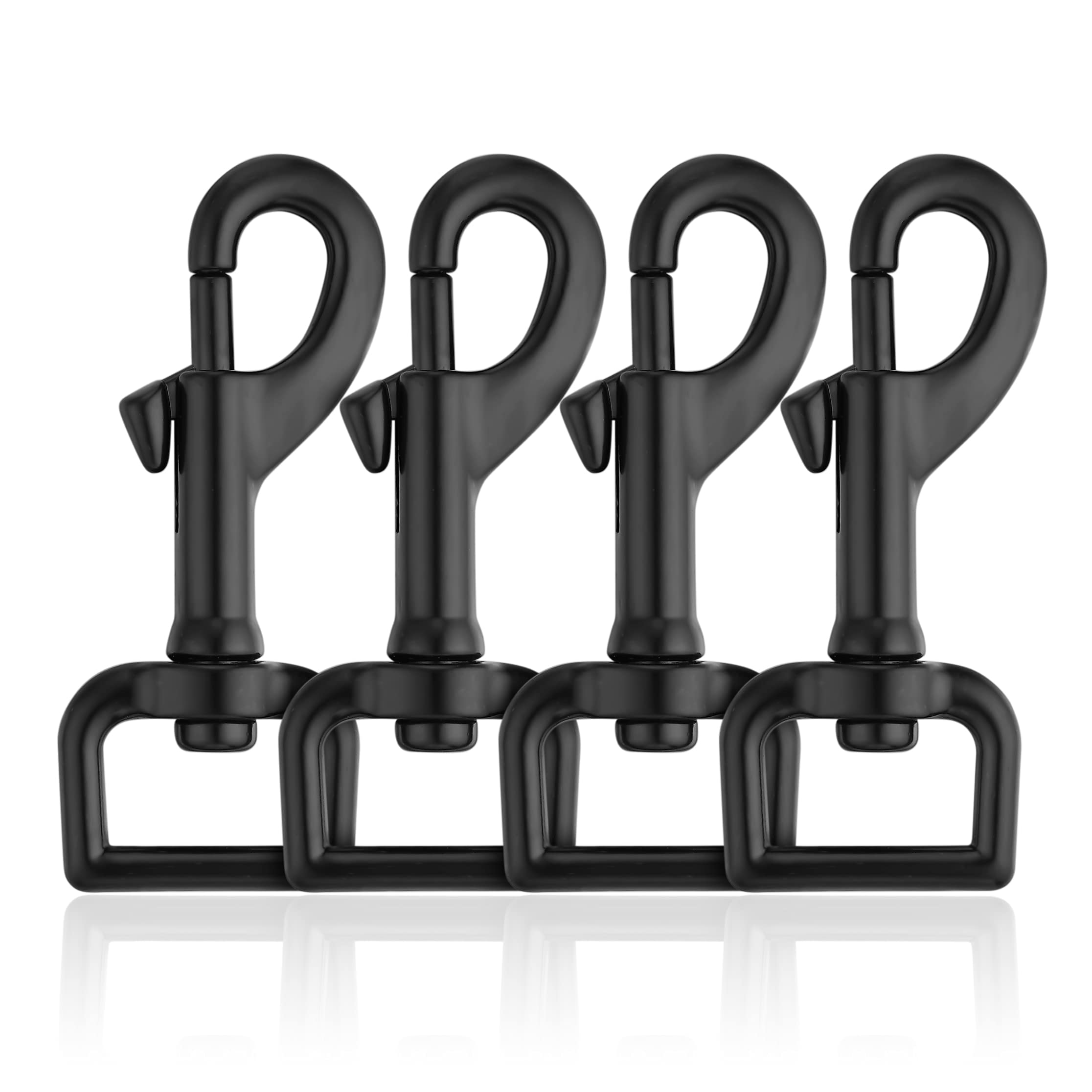 Dog Lead Clips Dog Lead Clasp Black Heavy Duty Snaps Hooks Swivel Snap Hooks Trigger Clip Trigger Snaps base interior width 3/4" 4pcs