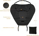 WD&CD Pram Sunshade Sun Cover with Viewing Window for Strollers UV 50+ Black view 5