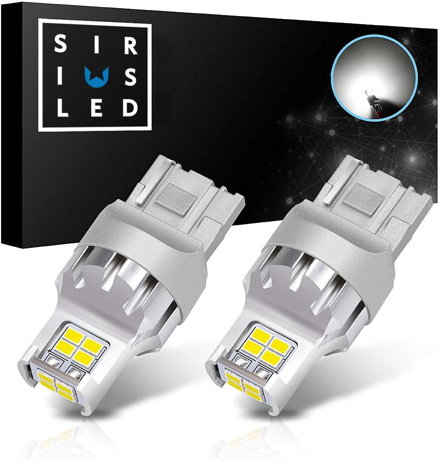 SIRIUSLED KG Series 7440 7440A Super Bright LED Bulb 2835 SMD High Lumen for car Back up Turn Signal Tail Brake Light Pack of 2 (White)