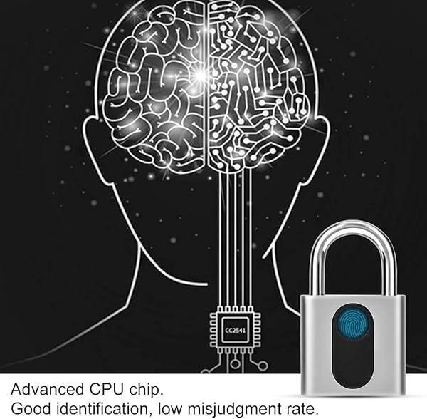 Biometrischer Fingerabdruck Vorhngeschloss Neue Generation Elektronisches Trschloss IP65 wasserdichte Vorhngeschloss Fingerabdruck Padlock Schlsselloses Vorhngeschloss Silber