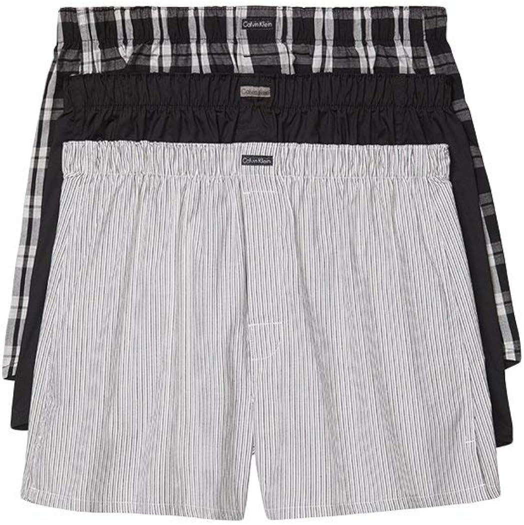 Calvin Klein Cotton Classics 3Pack Woven Boxer NB4006 at Amazon Men’s