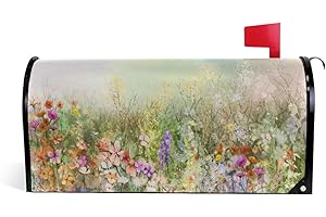WOOR Spring Summer Flowers Magnetic Mailbox Cover Standard Size for Garden Yard Outdoor Decorations-18 x 20.8"