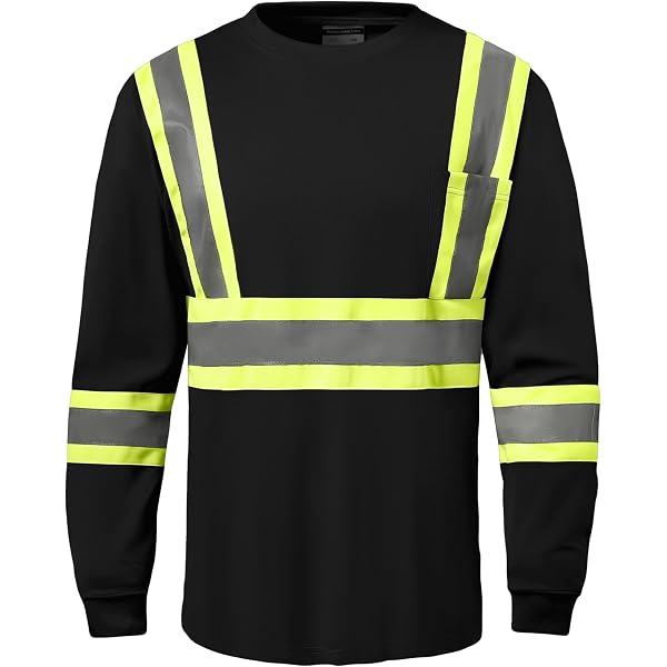 Class 3 Hi-Visibility Safety Shirt - Reflective Work Shirt For Men & Women, Yellow & Black, 4X-Large