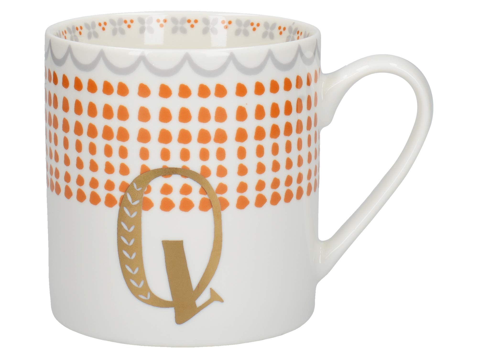 Creative Tops Alphabet Mug with Novelty 'Q' Design, Fine China, Multi-Colour, 350 ml (17 of 26 Letter Mugs)