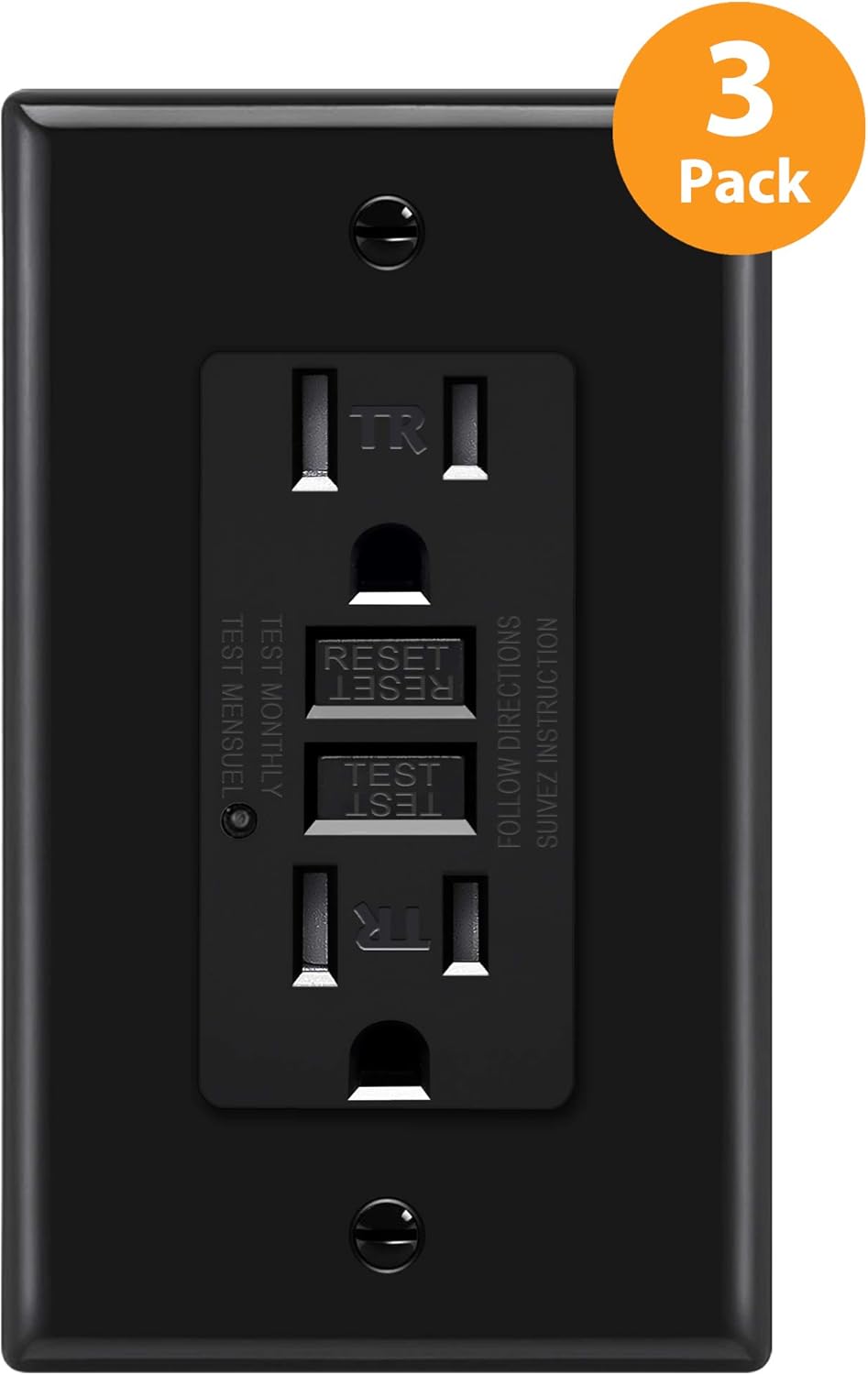 Black Ground Fault Circuit Interrupter 15a 125v 1875w Electeck Tr Gfci Outlet Etl Certified Tamper Resistant Gfi Receptacle Tools Home Improvement Circuit Breakers Uni Tankers Dk Black Ground Fault Circuit Interrupter 15a 125v 1875w Electeck Tr Gfci Outlet Etl Certified Tamper Resistant Gfi Receptacle Tools Home Improvement Circuit Breakers Uni Tankers Dk