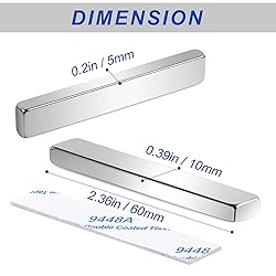 MIKEDE Strong Neodymium Bar Magnets 4 Pack, Heavy