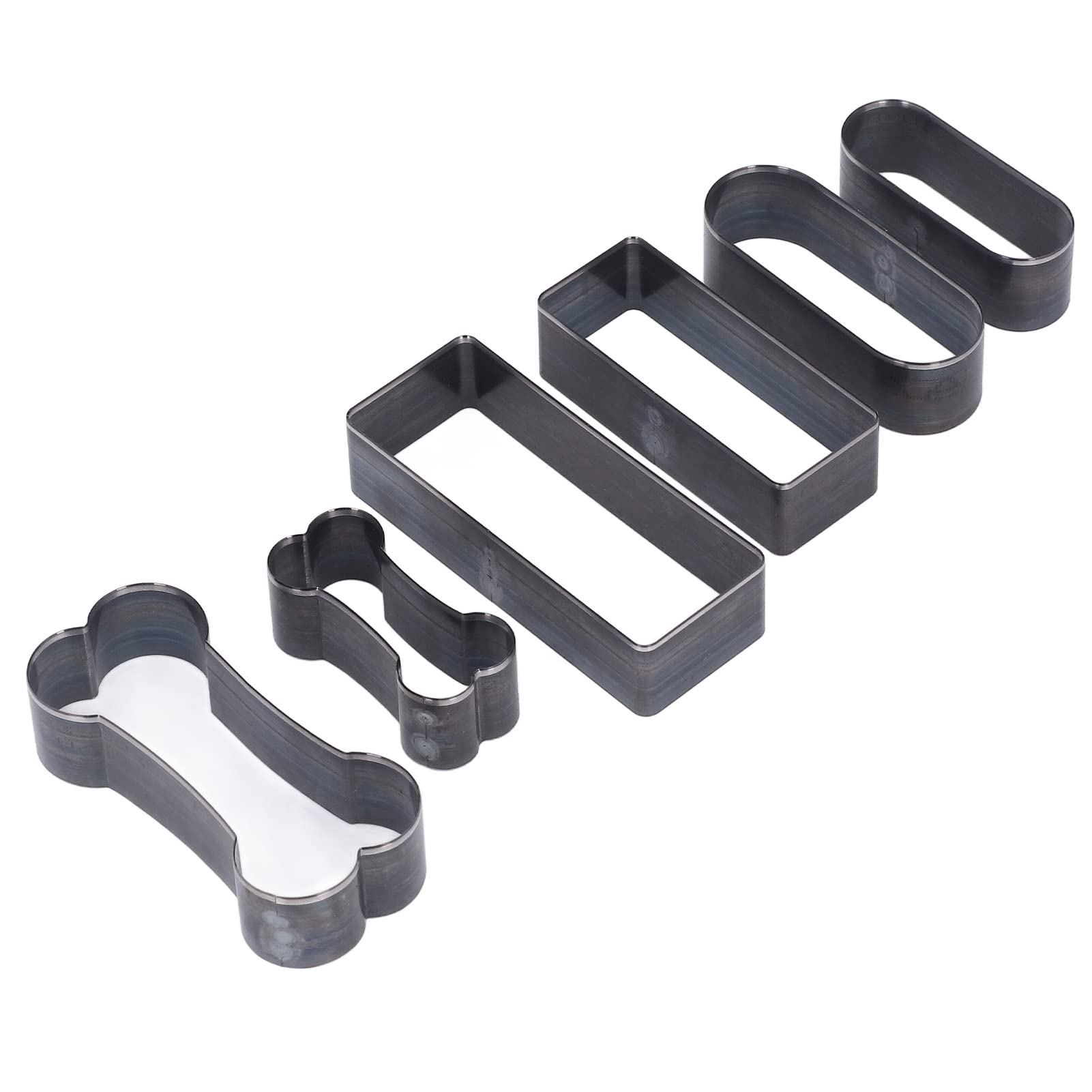 Leather Cutting Die Set, 6Pcs Hollow Cutter Tool with Rectangle Oval Bone Shape for Handmade DIY Leather Craft