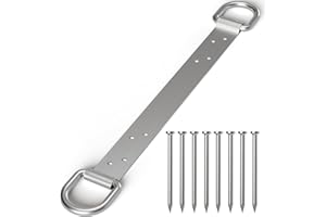 POOWEE Permanent Roof Anchors - 18" Dual D-Ring Roof Safety Anchor, Stainless Steel Roof Anchors for Fall Protection, Roof Anchor Kit, for Wood Framed Building, OSHA and ANSI Standards, 1 PACK