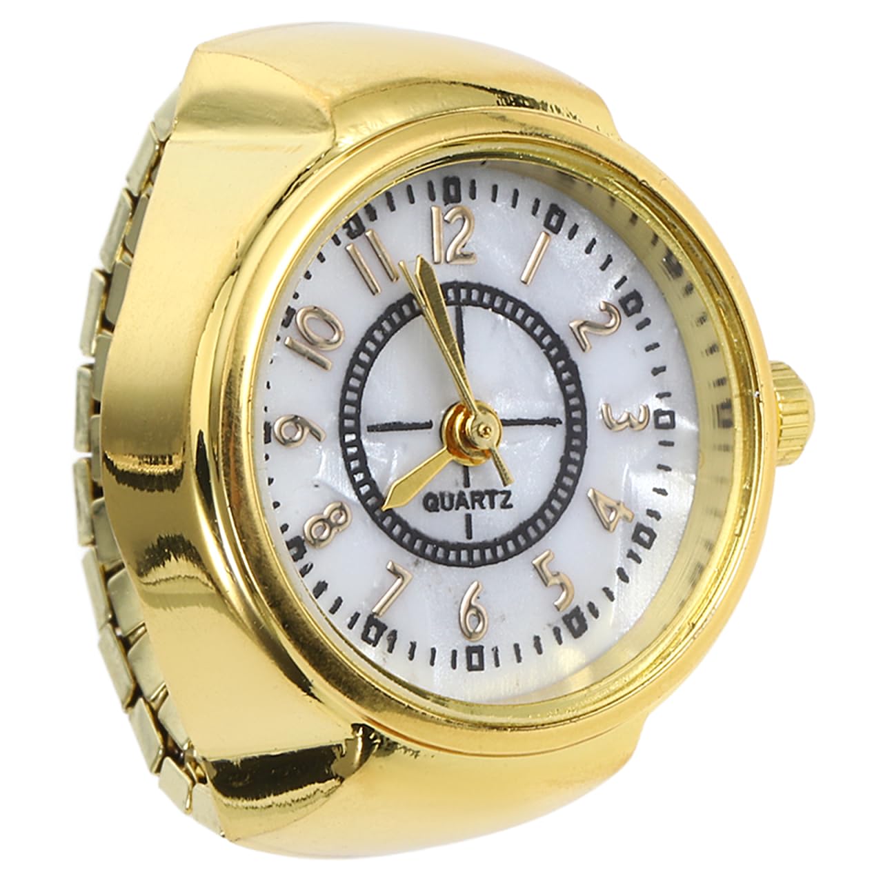 Hemobllo Ring Watch, Men Women Finger Watch, Elastic Round Simple Dial Quartz Ring ES, Roman Numerals Quartz for Xmas Christmas