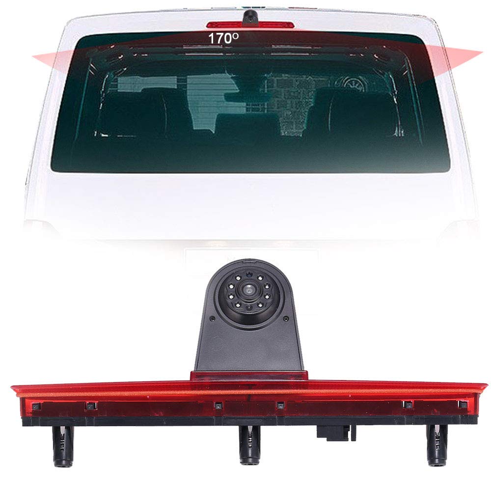 Car Third Roof top mount brake lamp camera Brake Light Rear View Backup Camera for VW T5 Bus Transporter Multivan Caravelle/Business with tailgate third 3rd stop light