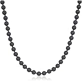 GAVU 8mm Lava Necklace for Men, Hand-knotted Beaded Crystal Necklace