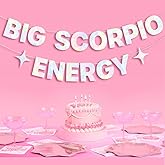 xo, Fetti Big Scorpio Energy Birthday Party Iridescent Foil Banner - 5 Ft. | Zodiac Scorpio, Horoscope, Astrology Bday Party Decorations Gift
