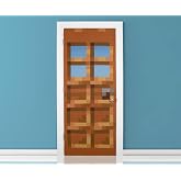 Minecraft Oakdoor Fabric Door Cling | Wall Decorations, Playroom Accessories, Kids Room Essentials Home Decor | Video Game Gifts and Collectibles | 34 x 82 Inches