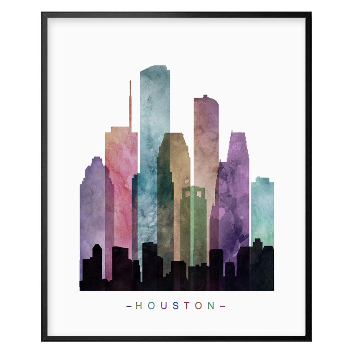 Houston Skyline, Houston Wall Art, Houston Art Print
