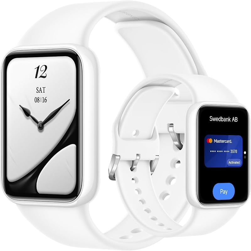 Smart Band 10 Pro NFC, Bracelet Connecté, Blanc céramique