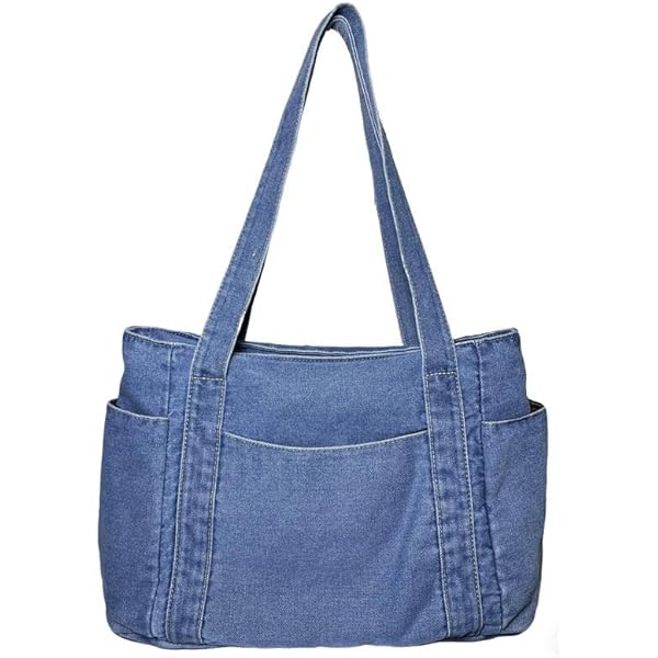 Amazon.com: Denim Tote Light Weight Shoulder Handbag Unisex