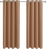 Aspire Homeware Blackout Curtains 66x72 Eyelet Thermal Beige Pair