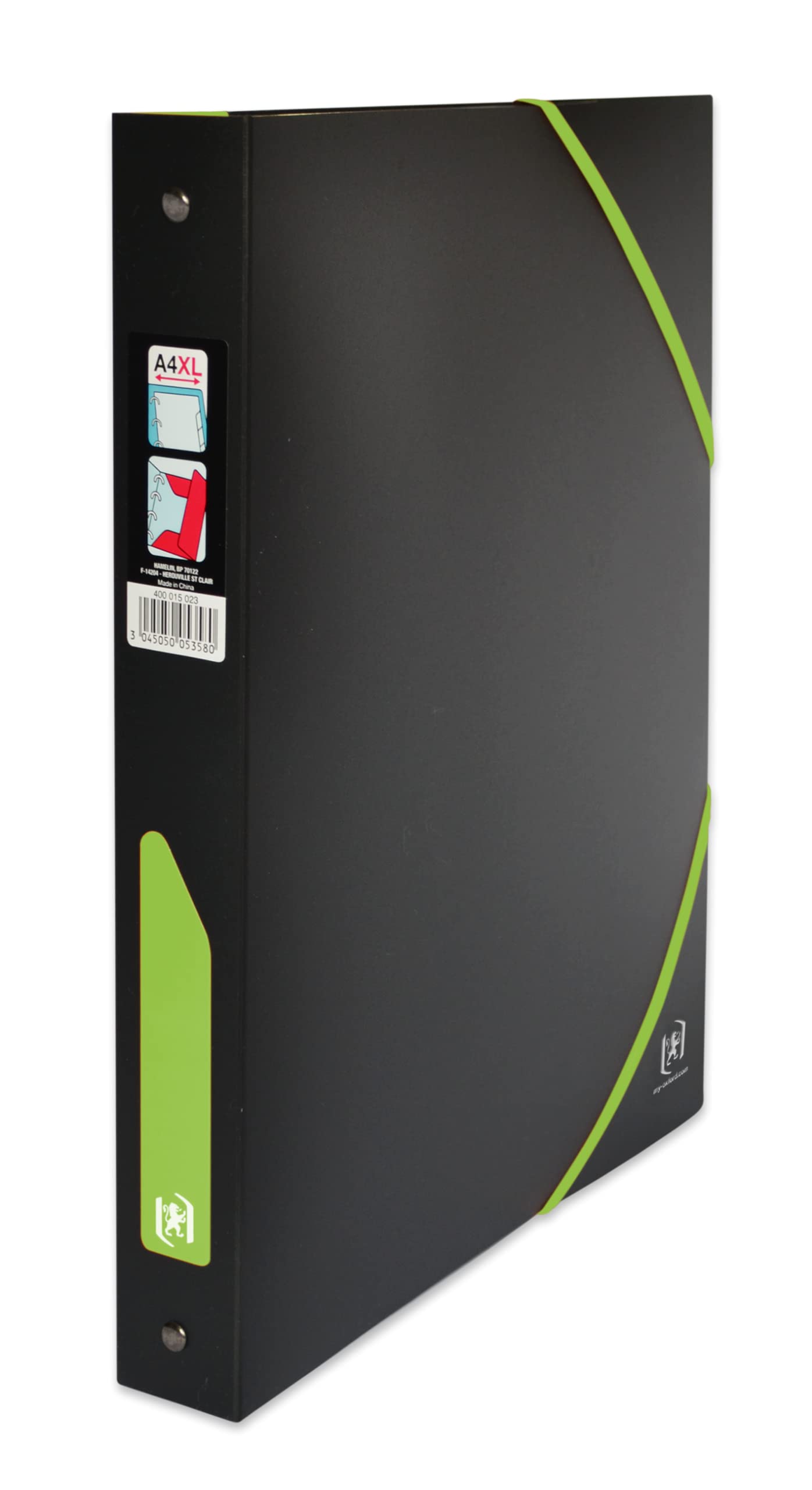OXFORD Nomade for Students A4XL 40mm Spine 4 Ring Binder Polypropylene Two Tone Black Green