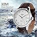 AMUDA Men's Quartz Wrist Watch, Waterproof Roman Numeral Business Casual Fashion Leather Watches with Classic Calendar Date Window and 30M Waterproof PU Strap