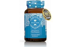 TRUE VEDA Triphala Capsules – USDA Organic Certified | Vegan Triphala Tablets | 100% Natural Herbal Triphala Guggulu Supplement | Natural Fusion Extract Potency | Ayurveda | 60 Caps | Trifala Churna