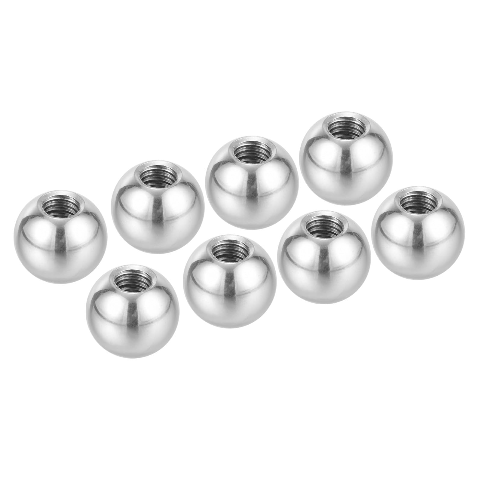PATIKIL M6x14mm Ball Nuts Knob, 8 Pack Female Thread 304 Stainless Steel Round Blind Hole Screw Cap Cover for Lighting Machinery DIY Decoration, Silver