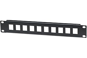 INTELLINET 714860 10" Blank Patch Panel, 1U, Ten Ports, Black