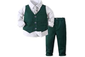 XINGWU TEXTITLE Baby Boy Gentleman Set with Dress Shirt+Bow Tie+Vest and Pants 3PC Set