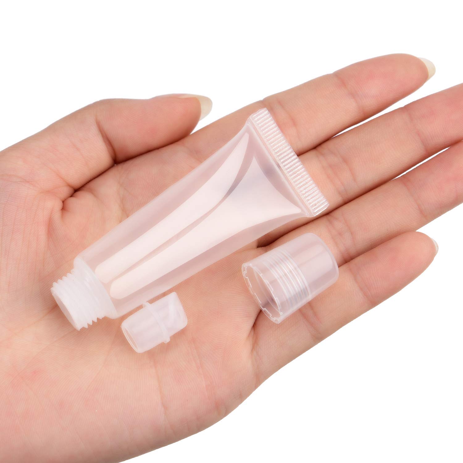15 ml Empty Refillable Mini Clear Lip Gloss Balm Cosmetic Containers Makeup Accessories Soft Empty Tubes 20 Pcs+2Pcs Syringe : Beauty