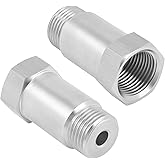 2PCS M18x1.5 45mm O2 Sensor Spacer Extender, Stainless Steel Oxygen Sensor Spacer Adapter for Checking Engine Light, Universa