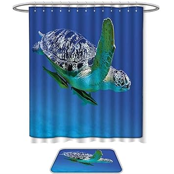 Amazon Com Qinyan Home Shower Curtain Set Turtle Aquatic Theme