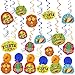 28 PCs Cinco De Mayo Fiesta Hanging Swirls huge Pack with Strings, Tissue Pom Paper Flowers & Backdrop Banner, Honeycomb Table Centerpiece, Mexican Sombrero Taco Supplies Décor Party Decorations