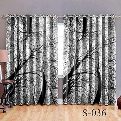 Buy Homecrust Digital Prints Elegant Curtains Long Door Black Tree