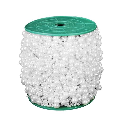 ROSENICE 75M Perlengirlande Party Girlande für Hochzeit DIY-Handwerk (weiß)