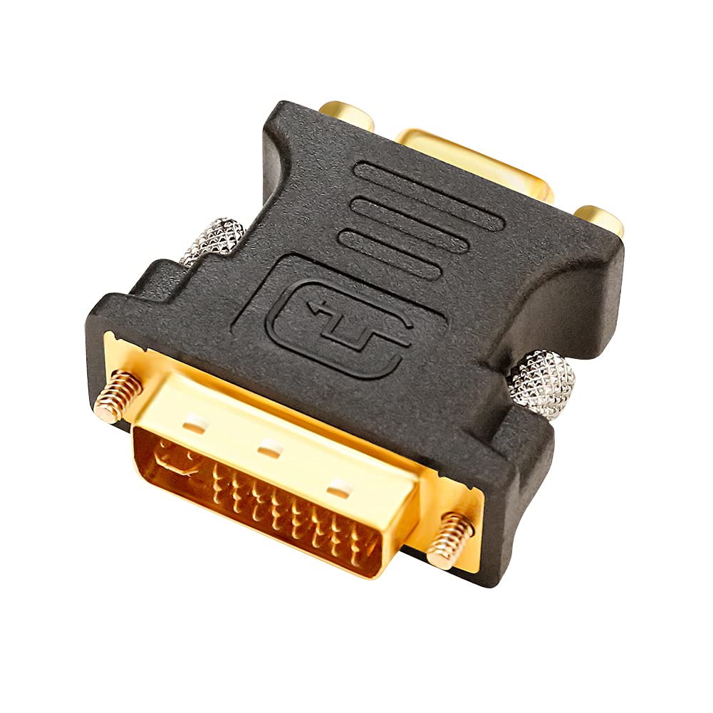 Ruhza DTech DVI Male to VGA Female Adapter High Speed DVI-I24+5 Port Converter for HDTV, Plasma, DVD and Projector