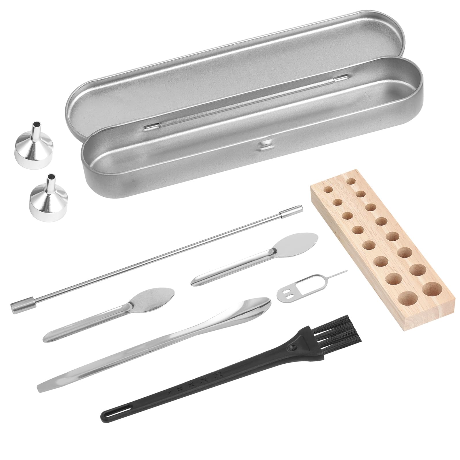 Photo 1 of 10 Pcs Lab Tool Kit with Lab Spoon, Lab Scoops, Micro Funnels, Filling Tray for Lab Tube #000 00 0 1 2 3 4 5