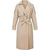 Bellivera Women's Trench Coat Long Loose Jacket Spring Fall Overcoat with Belt